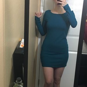 Teal mini stretchy dress